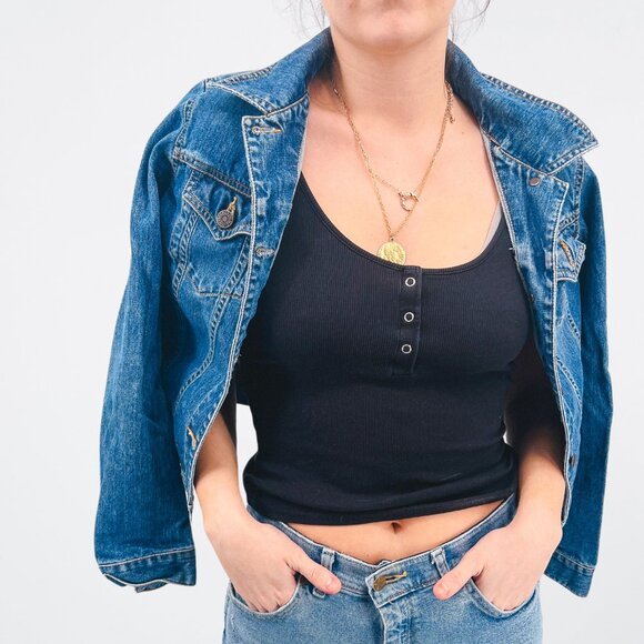 Abercrombie & Fitch Jackets & Blazers - Dark Abercrombie & Fitch Denim Button Up Jacket - M